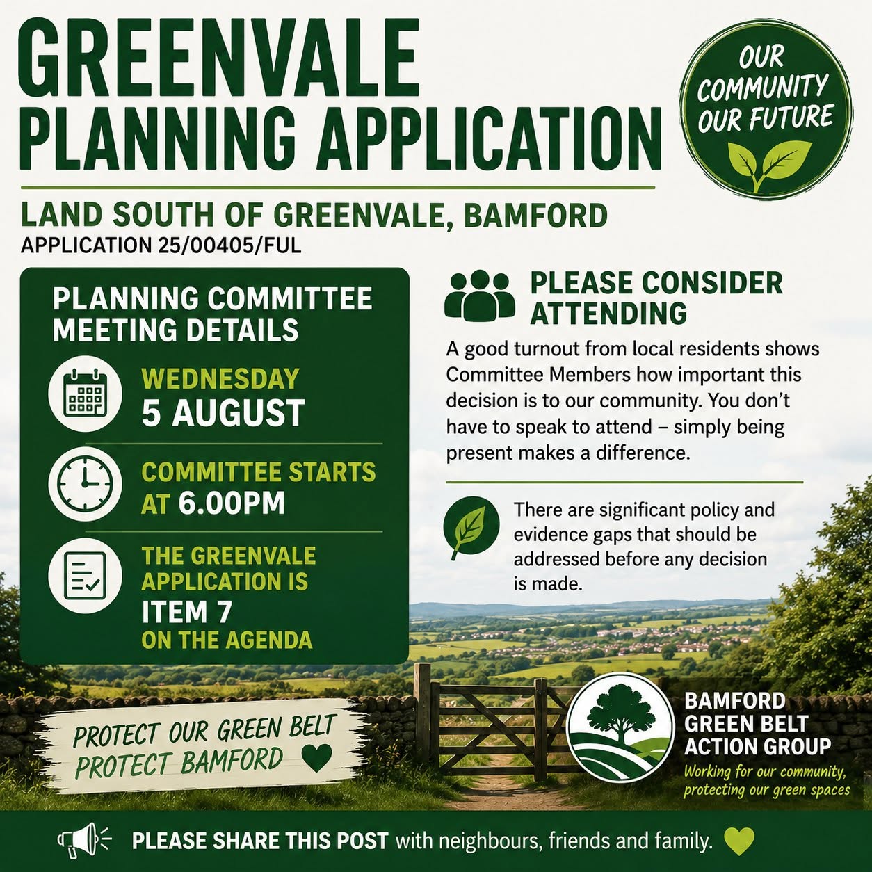 Plans for 45 homes behind Greenvale unanimously deferred after more than 290 objections