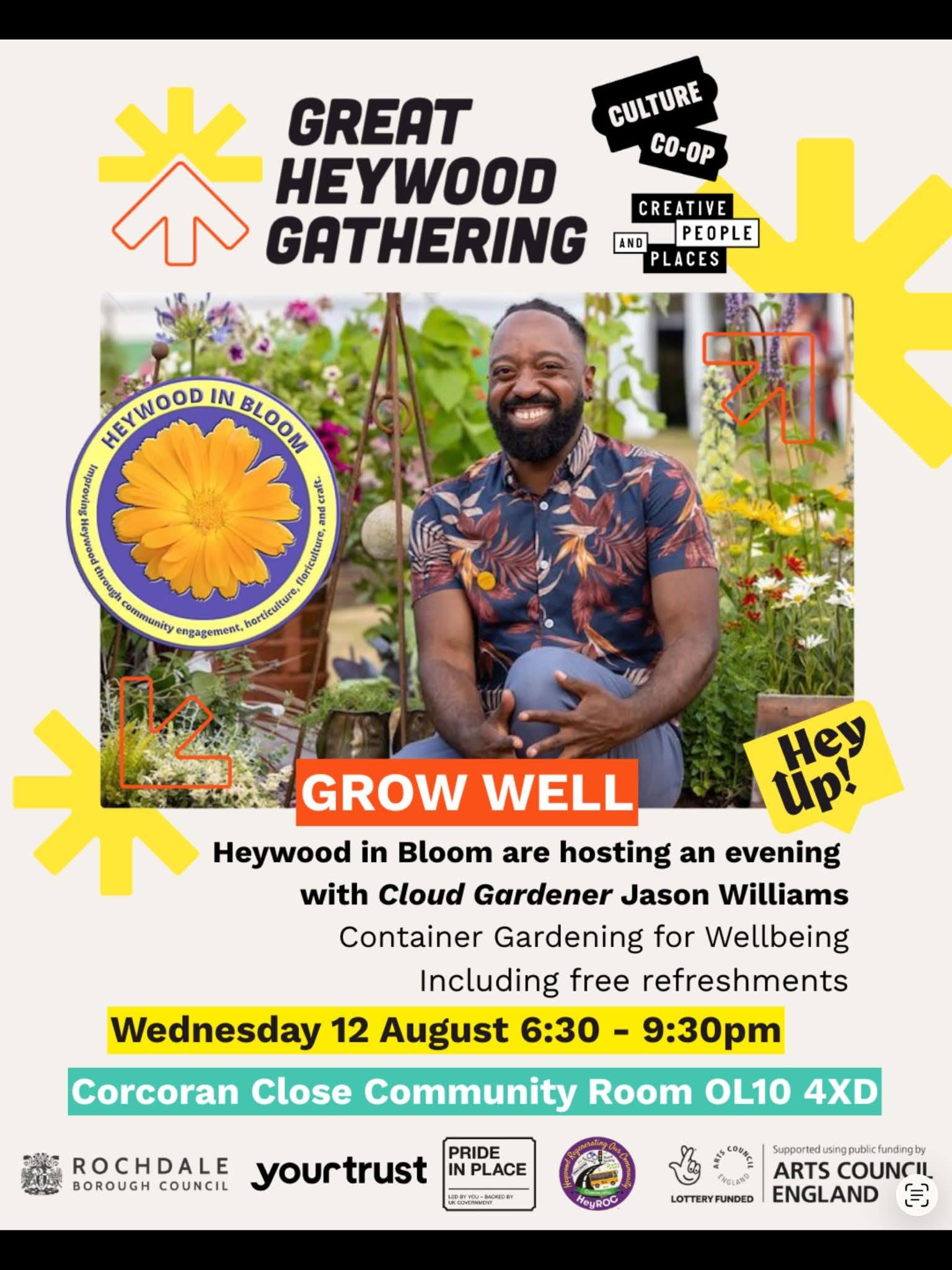 Cloud Gardener Jason Williams to host wellbeing gardening evening in Heywood