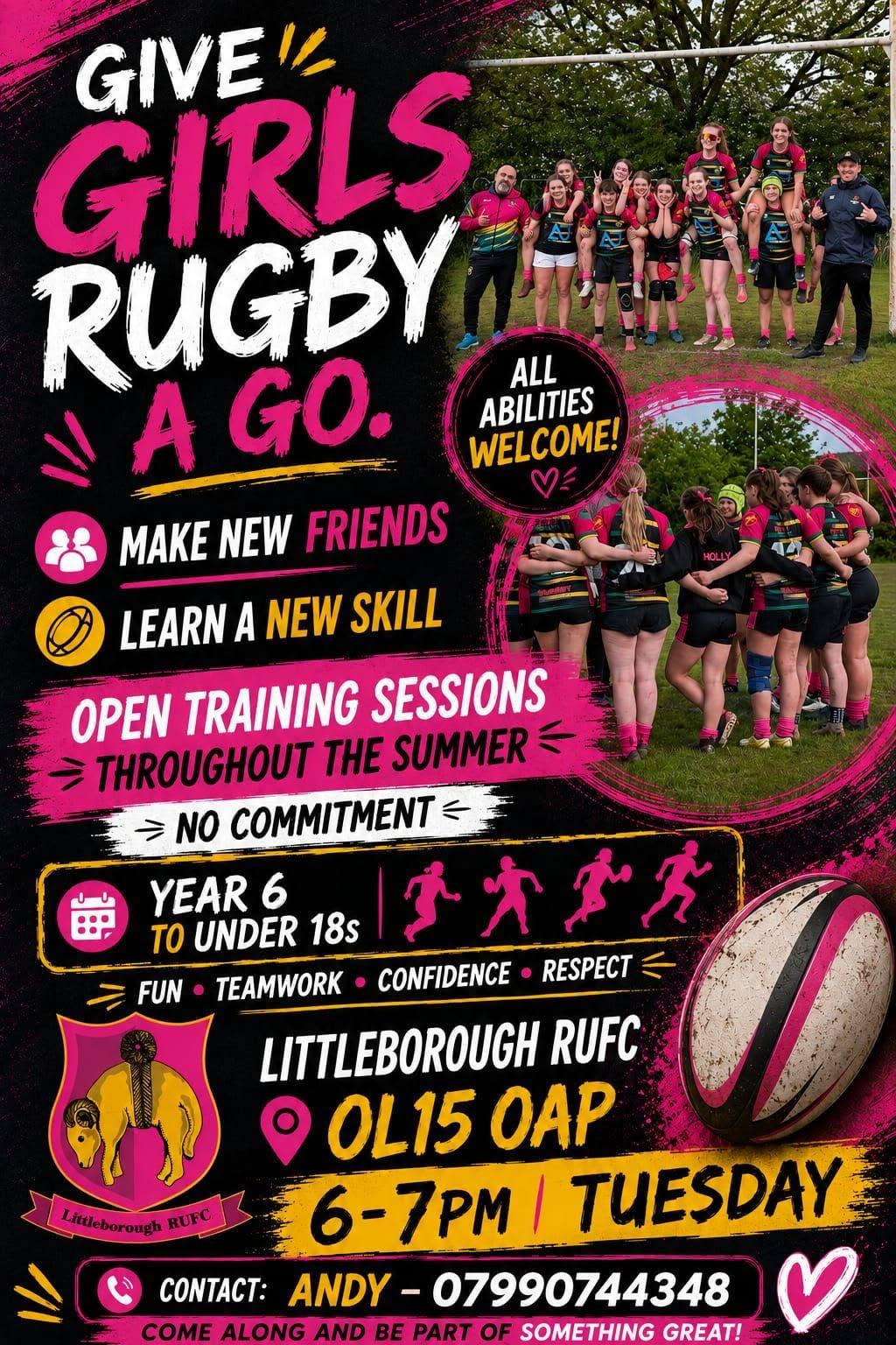 Littleborough RUFC invites more girls to discover rugby as women's game continues to boom