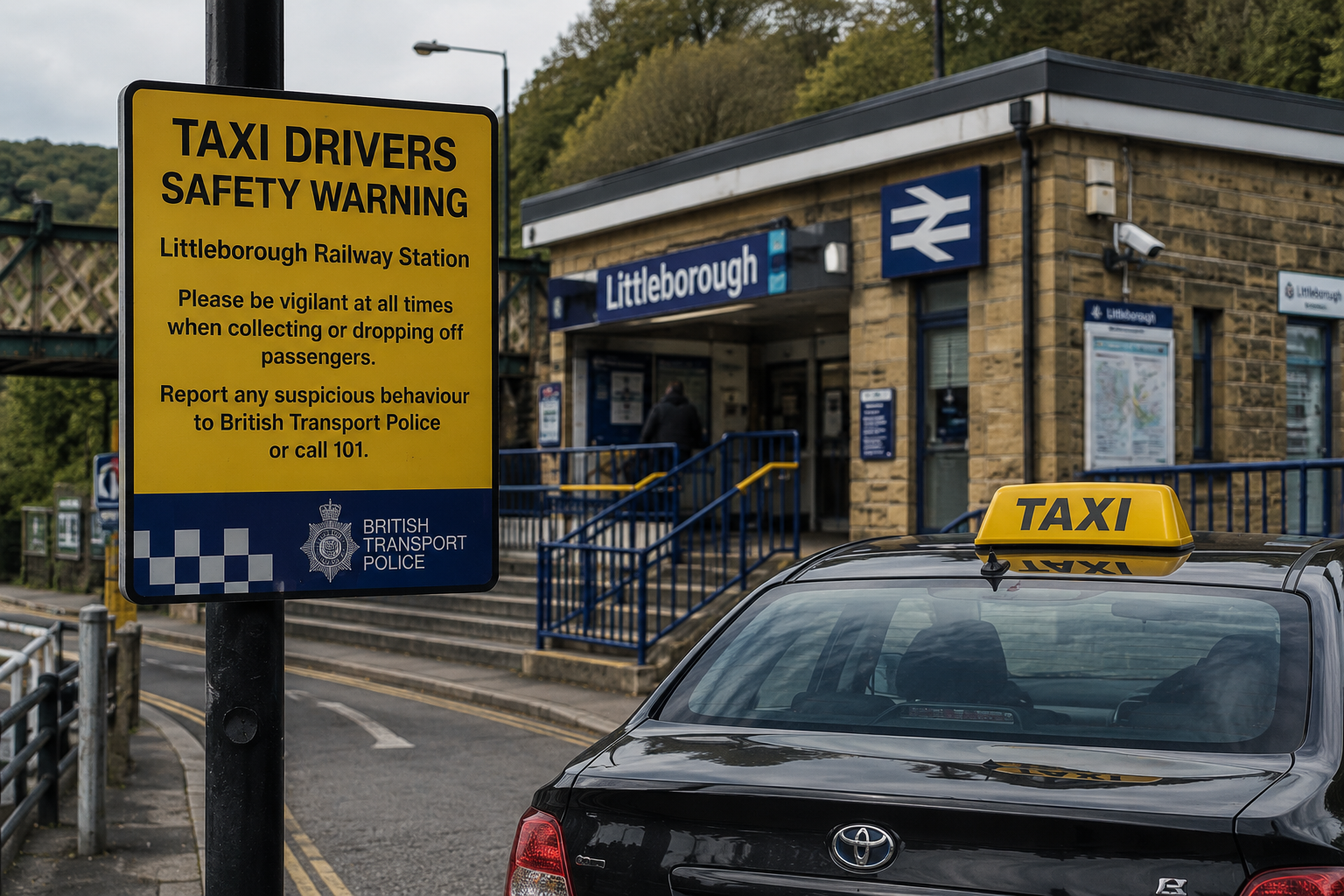 Taxi driver issues safety warning after frightening incident near Littleborough railway station